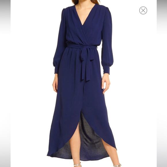 NEW Fraiche by J Long Sleeve‎ Faux Wrap Dress Size M - Picture 1 of 5